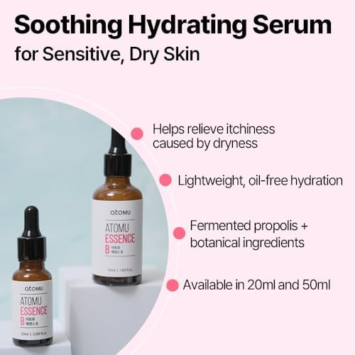 ATOMU Soothing Hydrating Face Serum for Sensitive, Dry Skin with Fermented Propolis, 0.68 fl.oz. - Image 2