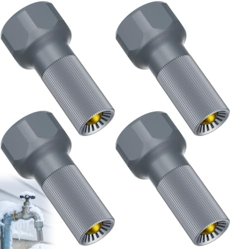 3/4-Inch Thread Faucet Freeze Protection Valve, Freeze Proof Faucet Cover for Outdoors, Winter Frost Proof Auto Temperature Control for Garden, Lawn & Yard Spigot, GRY, 4pcs by Mokeyder