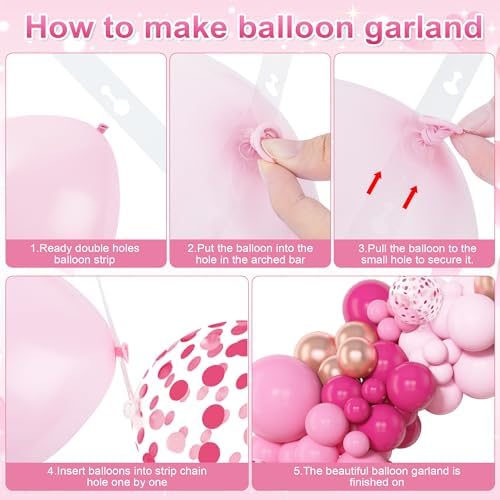 Amandir 153pcs Pink Balloon Garland Arch Kit Different Sizes - Image 3
