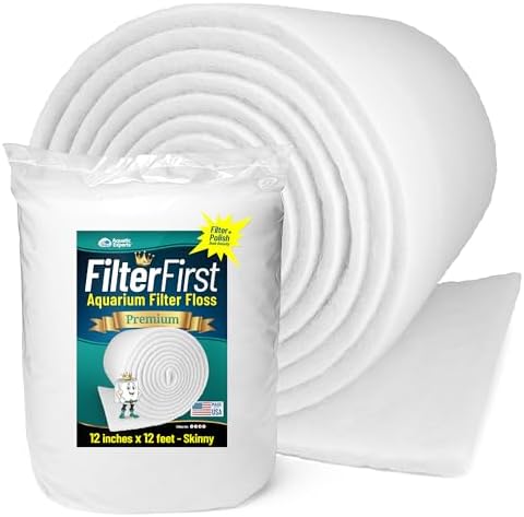 Aquatic Experts Aquarium Filter Floss for Fish Tank Filters - FilterFirst Aquarium Filter Pad - Media Roll for Crystal Clear Water, 12" x 12' x ½ to ¾ Thick by AquaticExperts