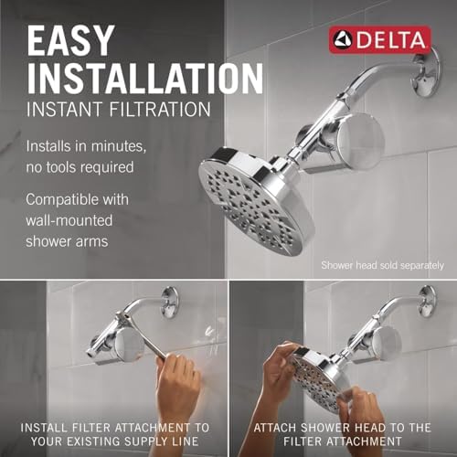 Delta Faucet Clarifi Standard Shower Filter Attachment with Filter, Shower Water Filter, Shower Head Filter, Chrome 7SF100 - Image 5