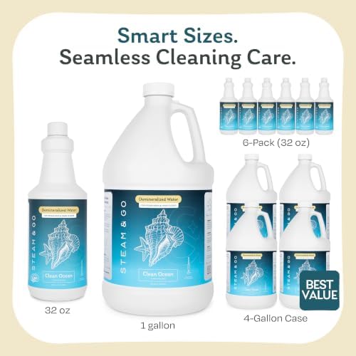 Steam & Go Demineralized Water for Steam Mop, Clean Ocean, 4 Gallon Case - Image 6
