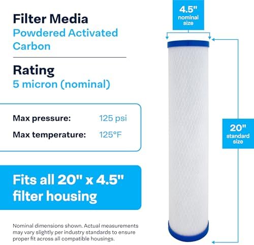 SpiroPure SP-EP-20BB Carbon Water Filter EP-20BB 155583-43 CB-45-2005 (4PK) - Image 3