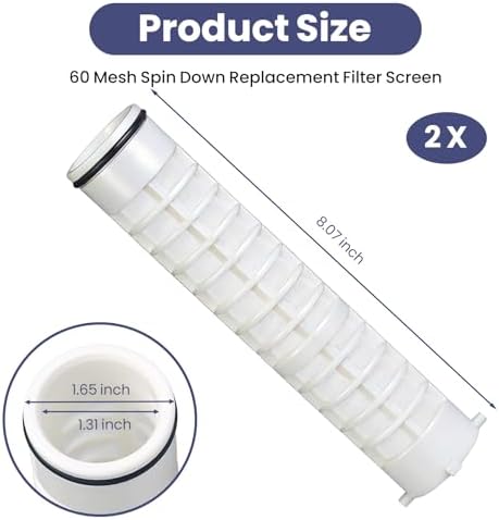1-1/2" 60 Mesh Spin Down Replacement Filter, Model FS-1-1/2-60, 2 Pack - Image 2