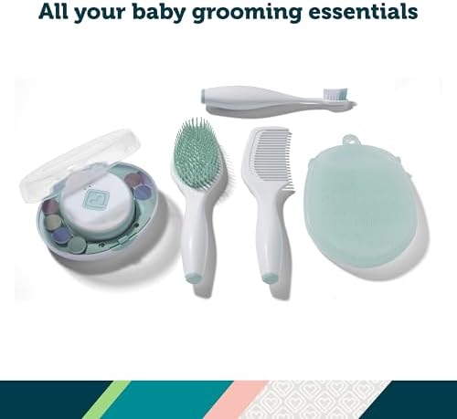 Safety 1st Baby’s 1st Spa Day Kit, Electric Ease Nail File, Soft Bath Mitt, Toddler Toothbrush, Hairbrush & Comb, Baby Grooming Set - Image 2