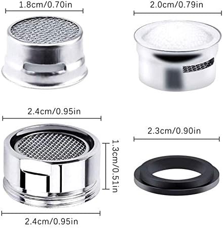 Faucet Aerator Kitchen Sink Replacement Parts With Brass Shell 15/16-Inch Male Threads Filter With Gasket for Kitchen Bathroom - 4 Pack - Image 2