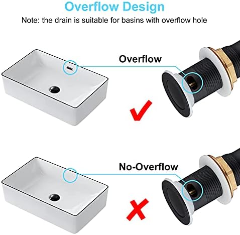 CREA Bathroom Sink Drain, Bathroom Sink Stopper with Drain Hair Catcher Pop Up Drain 1 1/2" for Bathroom Vanity Kitchen Sink with Overflow, Matte Black - Image 4