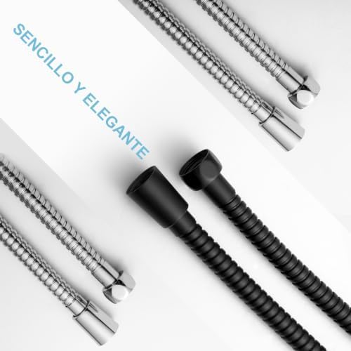 OFFO Shower Hose, Kink Free Stainless Steel Shower Hose Attachment Electroplating Handheld Shower Head Hose Flex Hoses Extension with Brass Insert & Nut for Pet Bathing Cleaning 60 in, Matte Black - Image 7