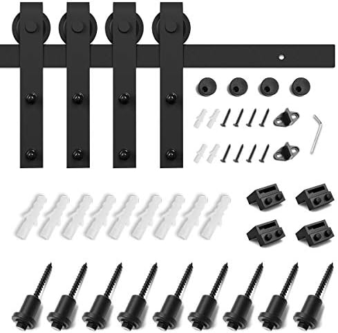 SMARTSTANDARD 12 FT Double Barn Door Hardware Kit, Fit 36" Wide Door Panel - Image 6