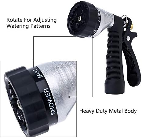 GREEN MOUNT Water Hose Nozzle Spray Nozzle, Metal Garden Hose Nozzle with Adjustable Spray Patterns, Perfect for Watering Plants, Washing Cars and Showering Pets - Image 6