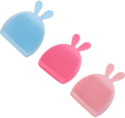 3 Piece Baby Shower Brush Silicone Bath Scrubber for Kids and Shampoo by Unknown