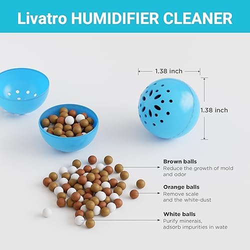 Livatro Humidifier Cleaning Ball – Fight Humidifier Mold and Bacteria with Humidifier Cleaner, Prevents Hard Water Build-Up, Eliminates White Dust, Removes Odor, For All humidifiers, Fish Tank - Image 5