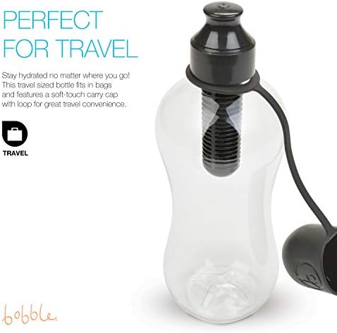 Bobble Classic Water Bottle, Filtered Water, BPA-Free Reusable Bottle, Soft Touch Carry Cap with Replaceable Carbon Filter for Sustainable Water and Hydration 18.5 oz (Navy Blue) - Image 4