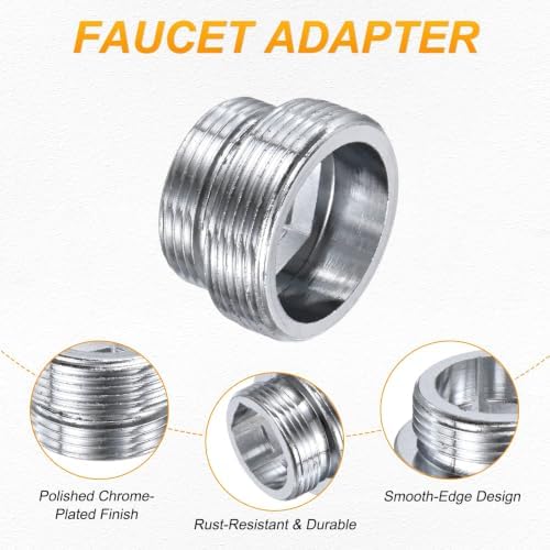 M METERXITY 2-Pack Faucet Adapter, M18 Male to M22 Male, for Kitchen - Image 2