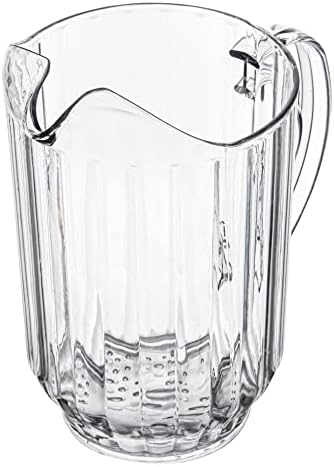 Restaurantware 60 oz Clear Plastic Water Pitchers, Contoured Lip, 2 Count - Image 6