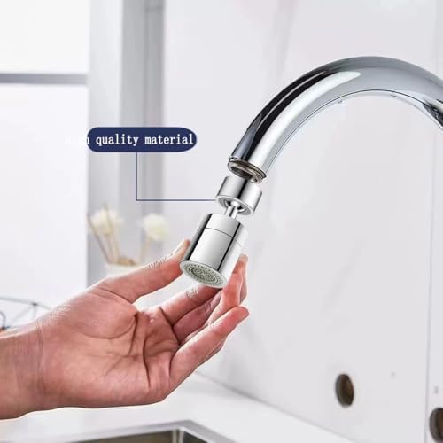 2 Pcs Faucet Aerator, 360° Swivel Kitchen Sink Faucet Aerator, Big Angle Twist, Dual-function 2-Flow Sprayer Faucet Head, Sink Sprayer Attachement, Faucet Replacement Part 55/64'', Chrome - Image 7