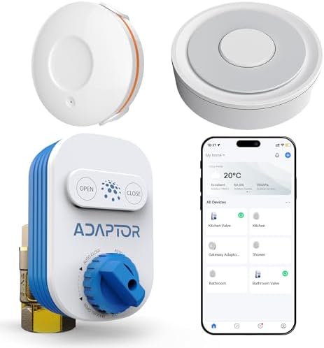 Zigbee Smart Water Valve & Leak Sensor System (Hub Included) by ADAPTOR