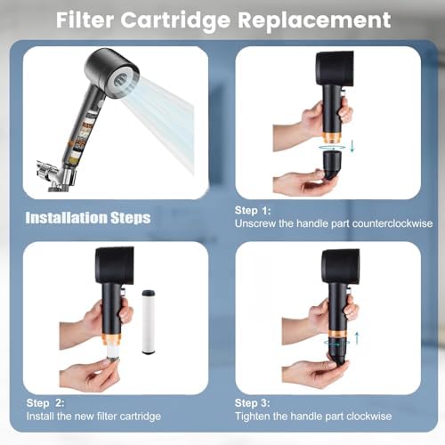 Shower Filter for Handheld Shower Head Shower Filter Replacement High Pressure Handheld Shower Heads Filter Set of 5 Replacement Filters for Hard Water Remove Chlorine and Harmful Substances - Image 3