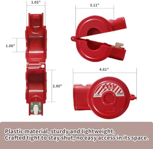 Universal Gate Valve Lockout, Red ABS Hose Bib Lock for Outdoor Faucet Knob/Water Spigot/Propane Tank, 1 to 2-1/2 in Dia Valves Handles, Secure Lock Device for Outside Garden Valve (1 Pack) - Image 2