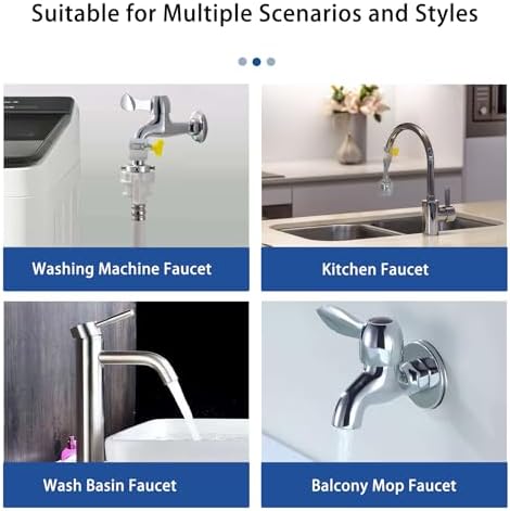 3 Pcs Universal Faucet Adapter, Kitchen Sink Hose Adapter Faucet Connector for Gooseneck Faucets with 13-25mm Outer Diameter, Compatible with Dishwasher, Water Filter(22mm Male Thread) - Image 7