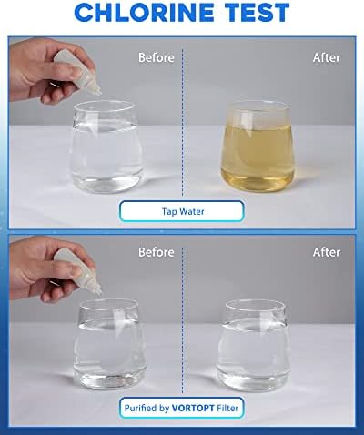 Vortopt T1 Faucet Water Filter - 400 Gallons Water Purifier for Faucet - Tap Water Filter Reduces Lead, Chlorine, Bad Odor & Impurities Down to 0.2μm, Fits Standard Faucets(2 System with 4 Filters) - Image 6