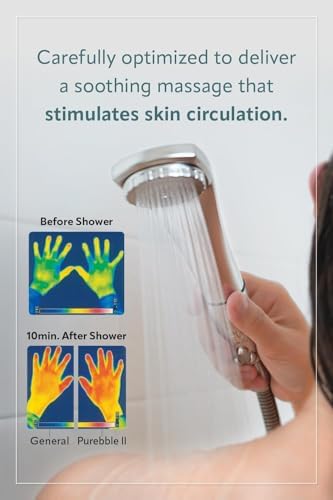 Purebble II Japanese Microbubble Shower Head | Made in Japan | Deep Cleansing, Water-Saving, High-Pressure Spa Experience | Eco-Friendly, Easy Installation (Glitter White) - Image 4