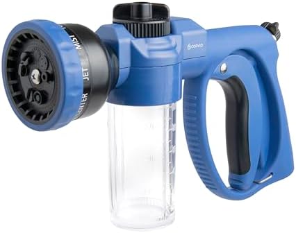 Corvid Adjustable Nozzle with Soap Dispenser, 8-Pattern Spray Hose Nozzle for Cleaning Cars, House, and Pets - Lightweight Plastic Design by Unknown