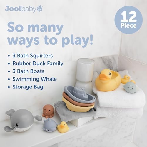 Jool Baby 12-Piece Bath Toy Gift Set with Bath Toy Storage Organizer - Image 2