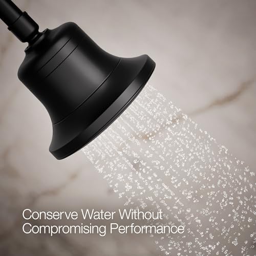 KOHLER 33631-G-BL Cinq Round Single-Function Filtered Showerhead, Five-Layer Filtration, 1.75 GPM, Full Coverage Spray, Premium Durable Material, Matte Black - Image 4