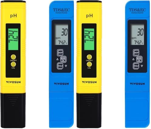 VIVOSUN Digital pH Meter TDS EC Meter for Water 0.01 Accuracy Hydroponics (Pack of 2) by VIVOSUN
