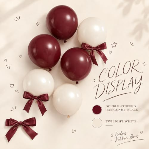 Burgundy White Balloon Arch Kit for Wine Birthday Party Supplies - Image 4