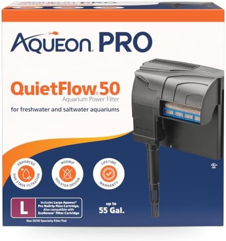 Aqueon QuietFlow 50 LED PRO Aquarium Fish Tank Power Filter For Up To 50 Gallon Aquariums by Aqueon