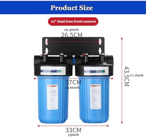 2-Stage Whole House Water Filtration System, 10"×4.5'' Universal Housing, 1" Inlet, Includes PP Cotton and FOF Activated Carbon Filter Element - Image 2