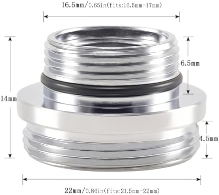 Faucet Aerator Adapter, M16.5 Male to 55/64" Male Adapter(M16.5-M22) - Image 2