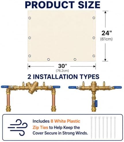 5-Layer Insulated Multi-Opening Valve Freeze Protector, Beige 30" W x 24" H - Image 2