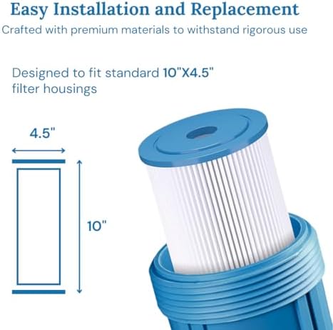 Baleen Filters 10" x 4.5" 1 Micron Pleated Sediment Filter Cartridge Replaces Hydronix SPC-45-1001, Watts FM-BB-10-1, Pentek S1-BB (SINGLE) - Image 2