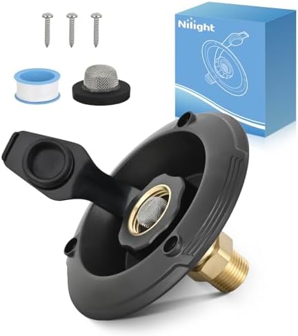 Nilight RV City Water Inlet Check Valve 1/2" NPT Male 3/4" GHT Female by Nilight