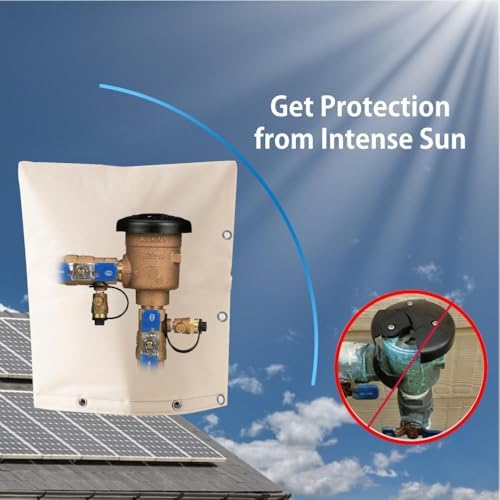 King Mills 5 Layer Sprinkler Covers for Outside, L-Shaped Opening Back Flow Covers for Winter Freeze and Intense Sun Protection. Outdoor Pipe Insulation Cover.[Sand Stone] 20x24in - Image 4