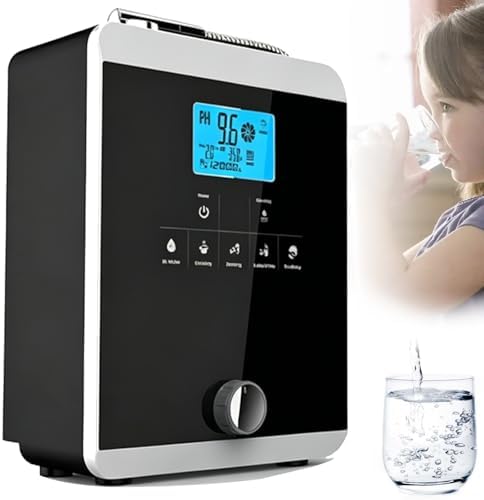 Alkaline Water Ionizer Machine for Home, 11 Titanium Plates Alkaline Water Machine, pH 3-11 Acid Water Purifier, Water Filter Up to -800mV ORP | 8000 Liters Per Filter(Black1) by Unknown
