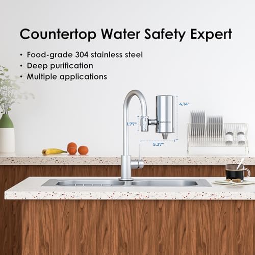 Waterdrop FC-06 Water Filter for Sink Faucet, 360° Rotating Stainless Steel - Image 6
