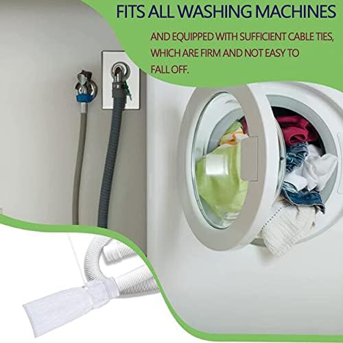 Nylon Lint Trap for Washing Machine Drain Systems & Discharge Hoses - Fits All Washing Machines (3Pcs Nylon Velvet Collector and 3Pcs Tie Strap) - Image 6