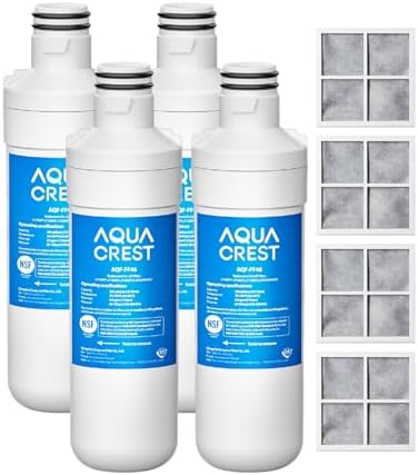 AQUA CREST LT1000PC Refrigerator Water Filter and Air Filter, 4 Combo by AQUACREST