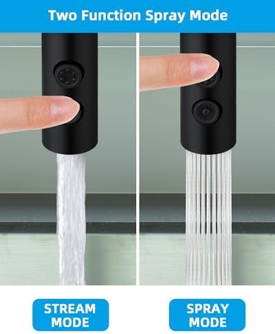 Hibbent Pull Out Faucet Head for Kitchen Faucet, 2 Function Sink Sprayer - Image 3
