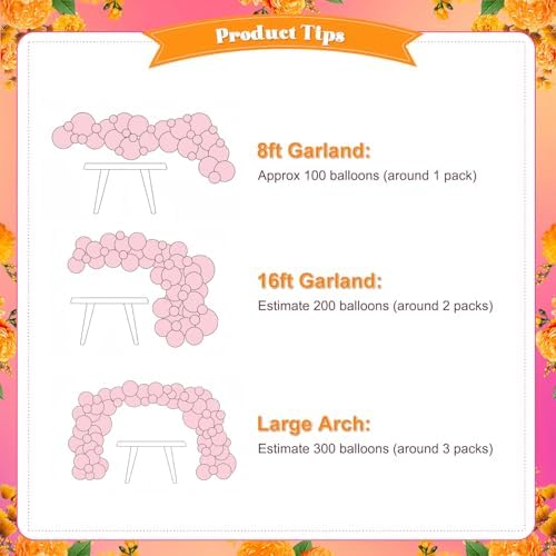 Pink and Orange Balloon Arch Kit for Tropical Theme Baby Shower Decorations - Image 7