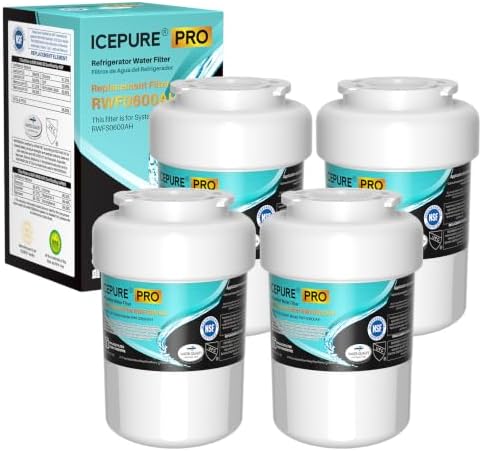 ICEPURE PRO RWF0600AH NSF/ANSI 401 NSF/ANSI 53 Certified Replacement For GE MWF Refrigerator Water Filter, MWFINT, MWFA, HDX FMG-1, GSE25GSHECSS, 46-9991, GSH25JSDDSS, GSHS6LGBBHSS, PC75009, 4PACK by ICEPURE