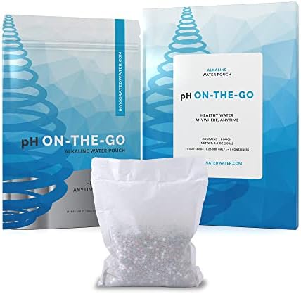 Invigorated Water pH ON-The-GO Alkaline Water Filter Pouch- Portable Alkaline Water Filtration System for Your Bottle, Pitcher, Jug, Container - High pH Water - Long-Life 105 Gallon/400 Litre (1-Pack) by InvigoratedWater