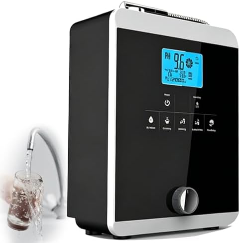 Alkaline Water Ionizer Machine with 11 Titanium Plates, pH 3-11, Self-Cleaning, 800mV ORP, 8000L Filter Life, Home Use, Black - Healthier Drinking Water Solution by Unknown