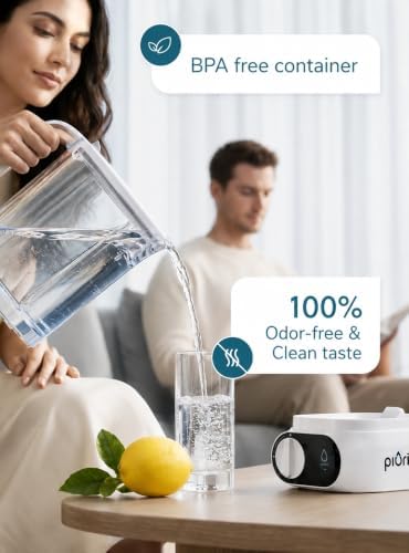 PIURIFY Compact Electric Water Filter Pitcher + Filter | NSF Tested | 50 OZ - Image 5
