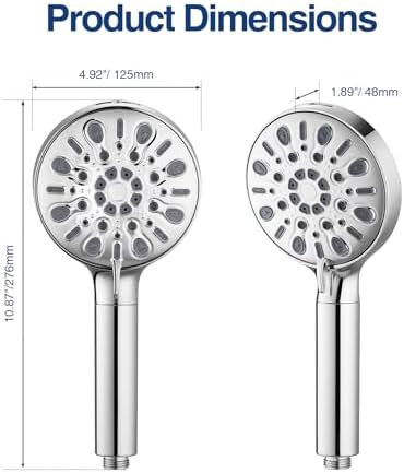 Filtered Shower Head with 8 Spray Modes, High Pressure Handheld Showerhead Filter for Hard Water Filtering Showerhead with Hose(N8HS702CP-NA) - Image 5