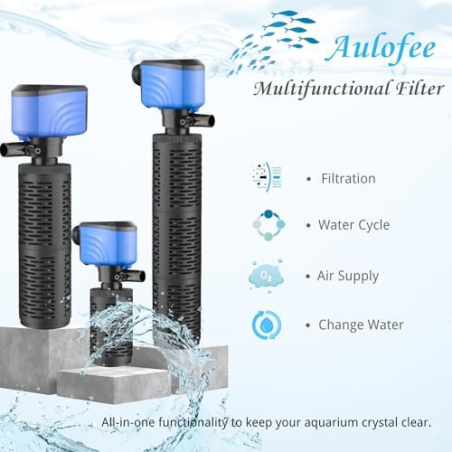 100-300 Gallon Submersible Aquarium Filter, Internel Fish Tank Filters for Large Tanks, Whisper Turtle Tank Filter for Small Pond, Saltwater & Freshwater, Deep Blue - Image 3